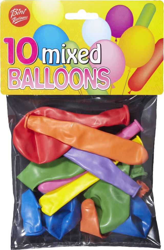 Pakis 10 erinevat õhupalli. The post Bini Balloons õhupallid mix 10 tk appeared first on E-pood kogu perele.