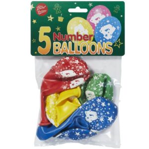 Bini number 4 pildiga õhupallid, 5 tk