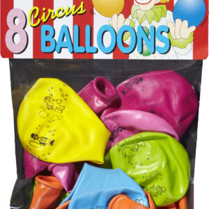 Bini tsirkuseteemalised õhupallid, 8 tk