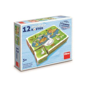 Dino klotsipusle puidust 12 tk Farmiloomad
