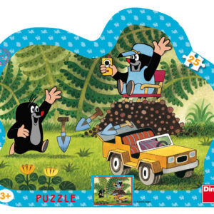 Dino siluett plaatpusle 25 tk: Mutt autoga