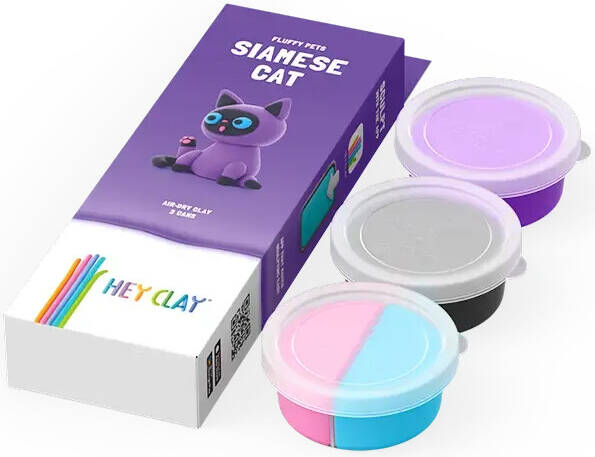 HEY CLAY voolimismass 3 tk: Siiami kass 2 HEY CLAY voolimismass 3 tk: Siiami kass - Image 2