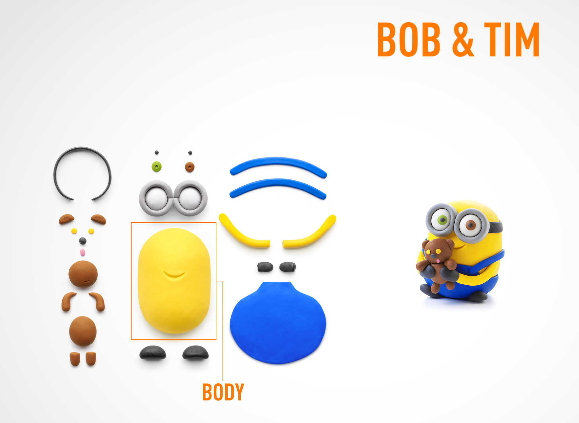 HEY CLAY voolimismass Minion Bob ja Tim 3 HEY CLAY voolimismass Minion Bob ja Tim - Image 3