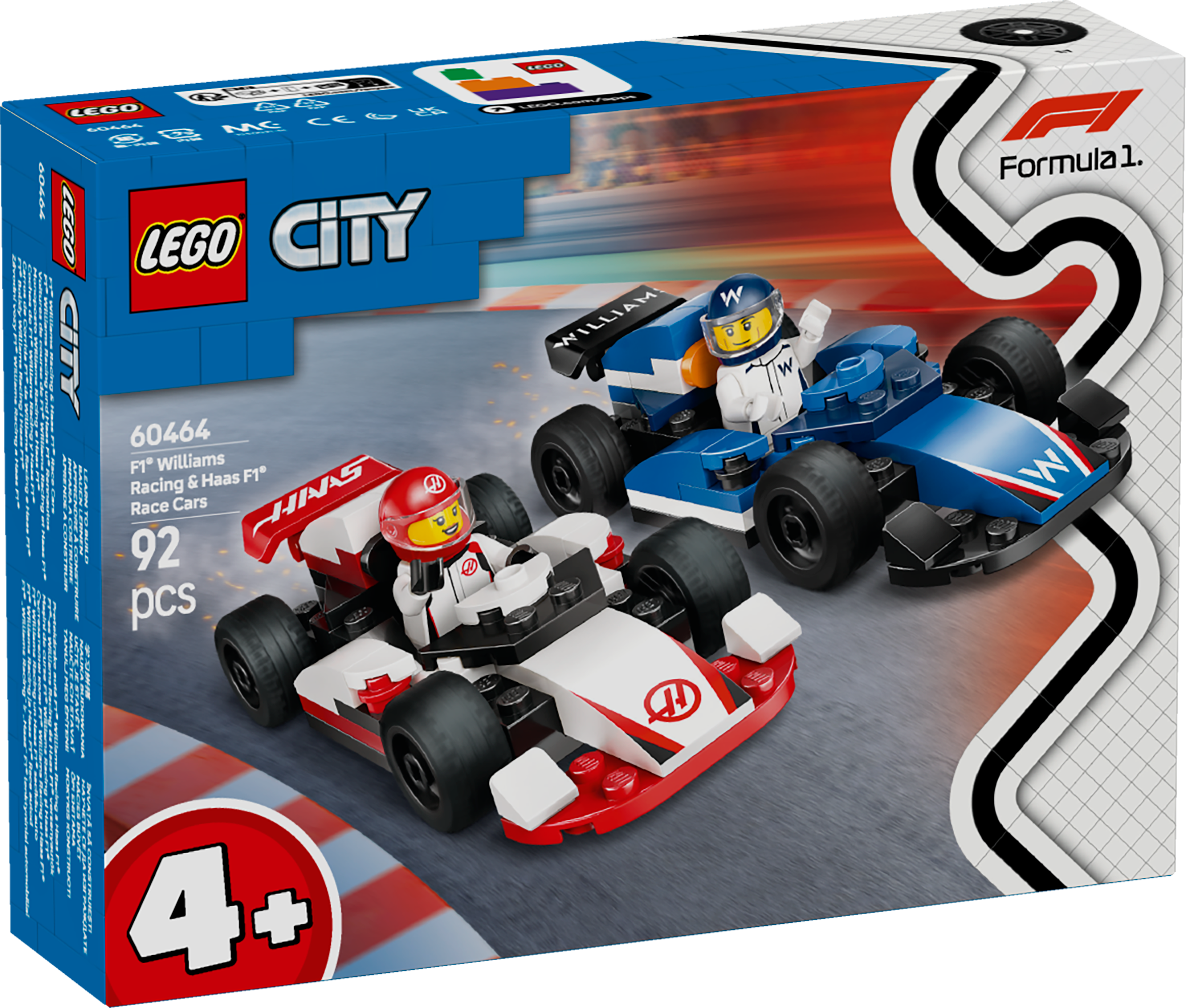 LEGO City F1 Williams ja Haas F1 võidusõiduautod 1 LEGO City F1 Williams ja Haas F1 võidusõiduautod