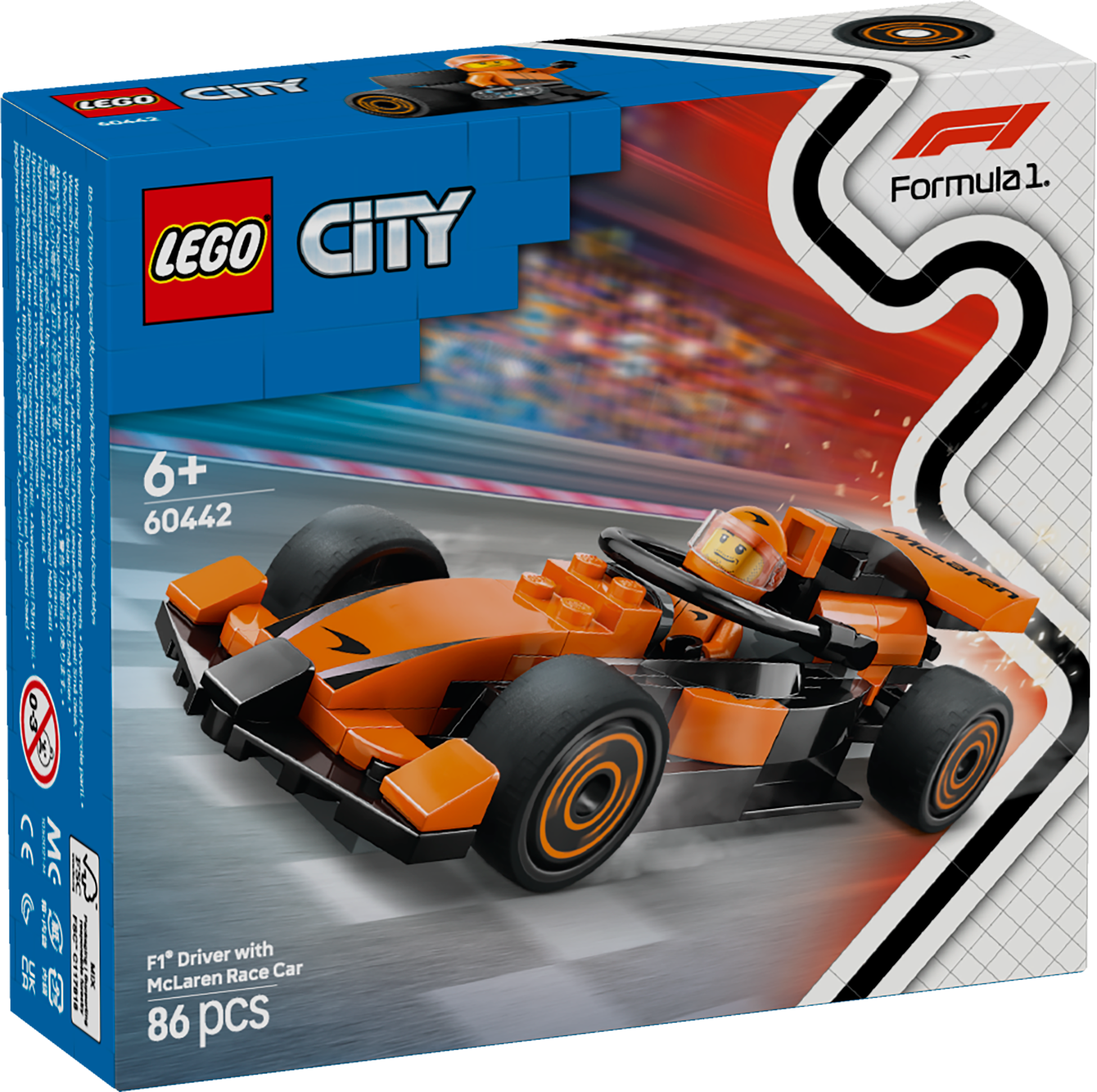 LEGO City F1 sõitja McLareni võistlusautoga 1 LEGO City F1 sõitja McLareni võistlusautoga