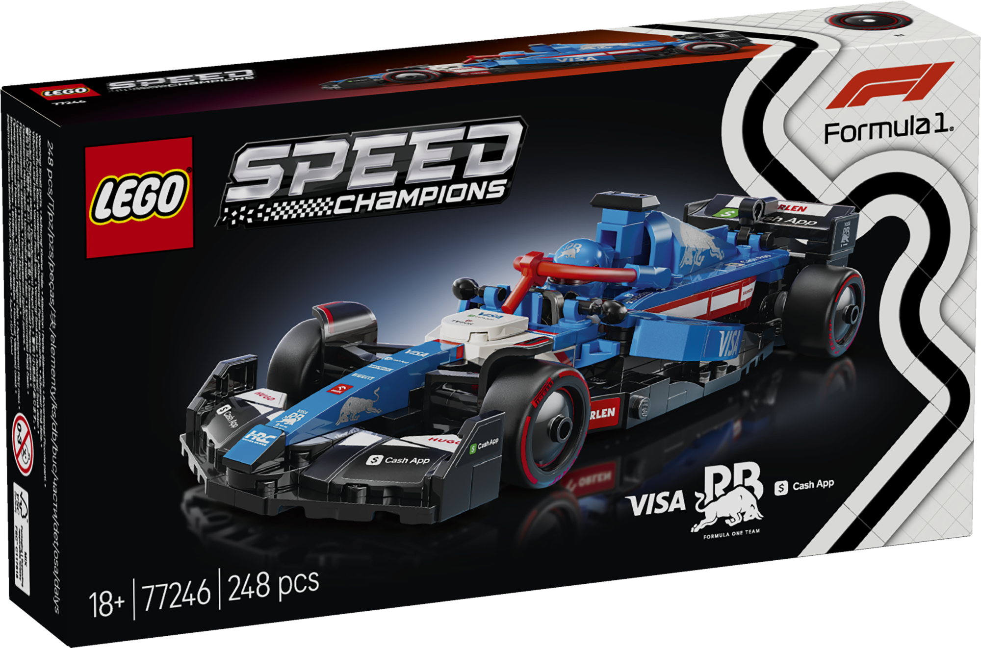 LEGO Speed Champions Visa Cash APP RB VCARB 01 F1 võidusõiduauto