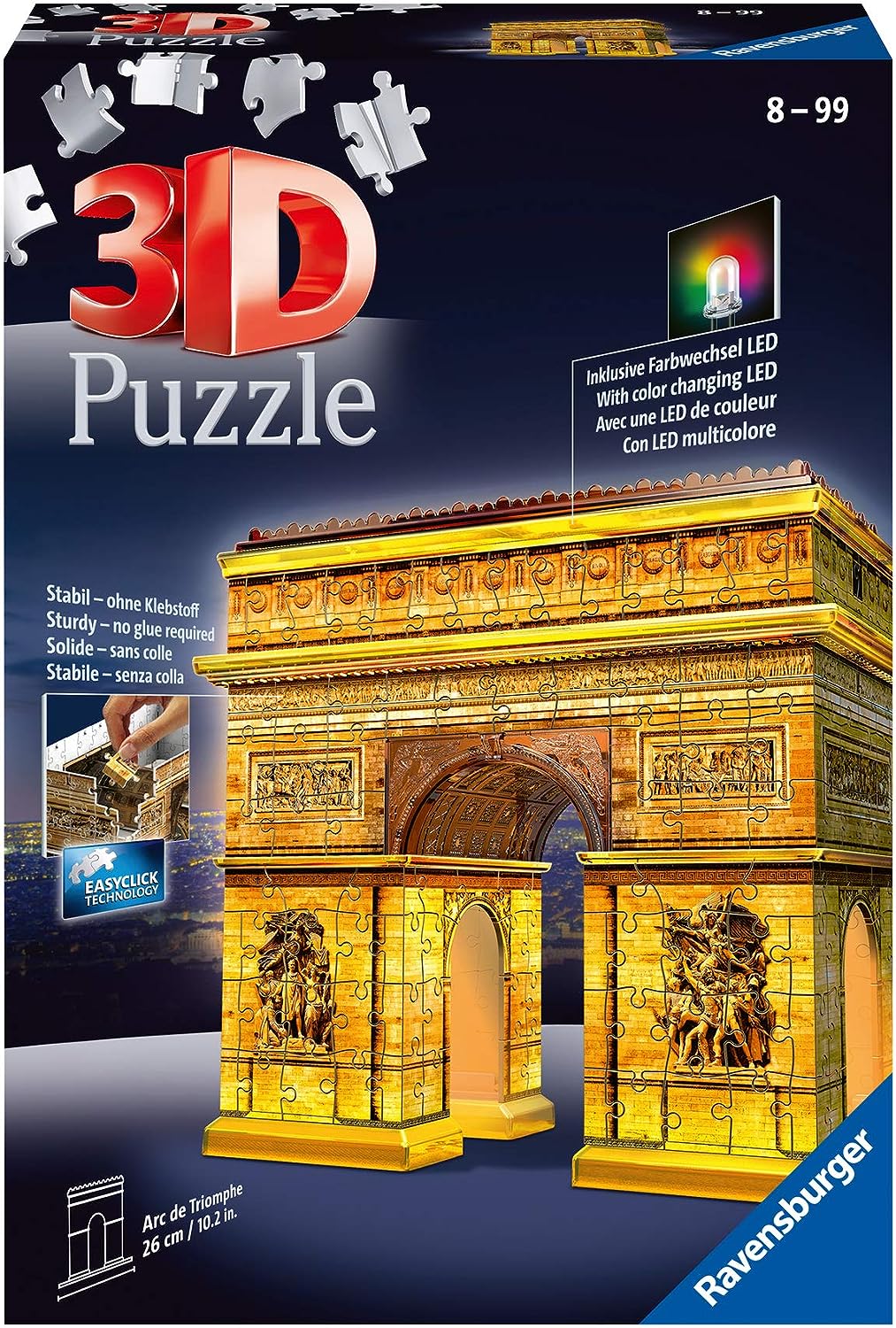 Ravensburger 3D pimedas helendav pusle Triumfikaar 216 tk