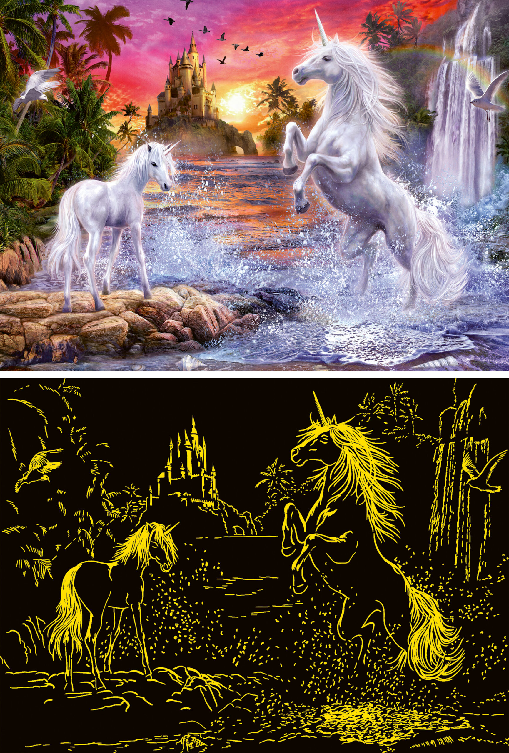 Ravensburger pimedas helendav pusle 500 tk: ükssarvikud jõe ääres 2 Ravensburger pimedas helendav pusle 500 tk: ükssarvikud jõe ääres - Image 2