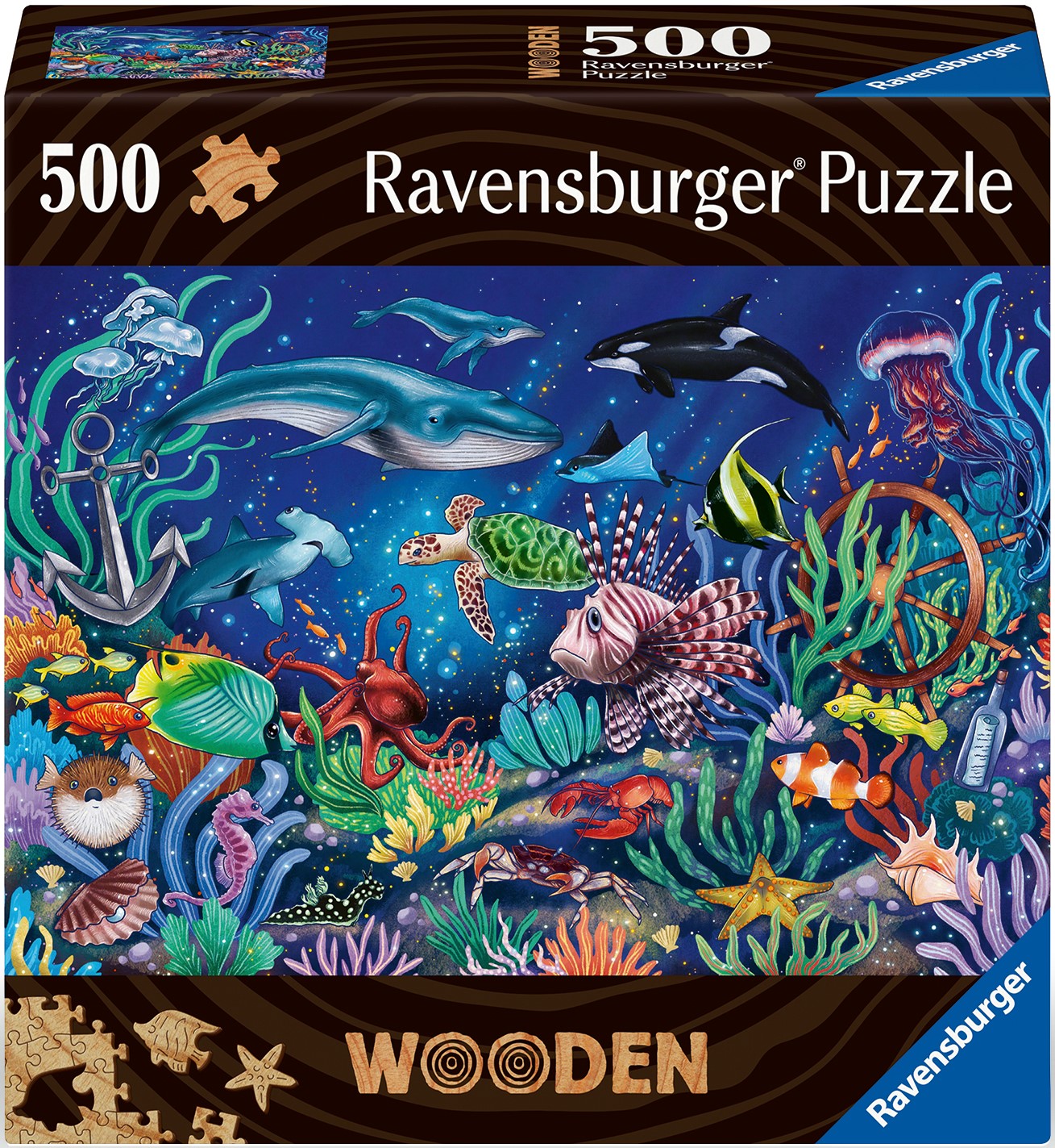 Ravensburger puidust pusle 500 tk Veealune maailm
