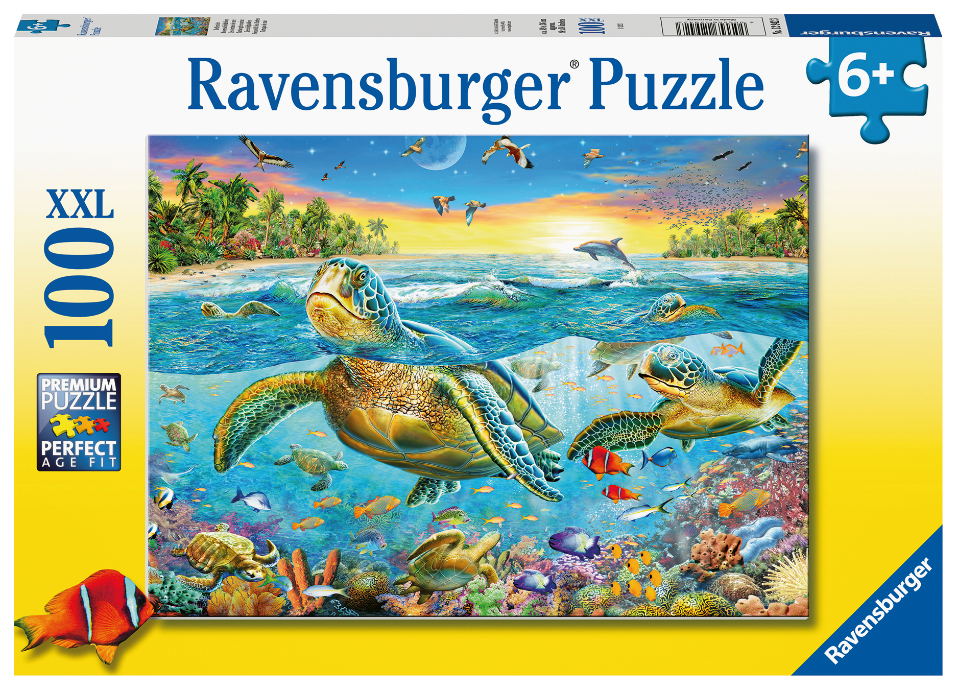 Ravensburger pusle 100 tk Veekilpkonnad 1 Ravensburger pusle 100 tk Veekilpkonnad