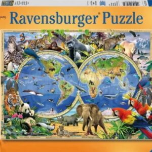 Mänguasjade esileht 78 Ravensburger pusle 300 tk Maailma atlas loomadega