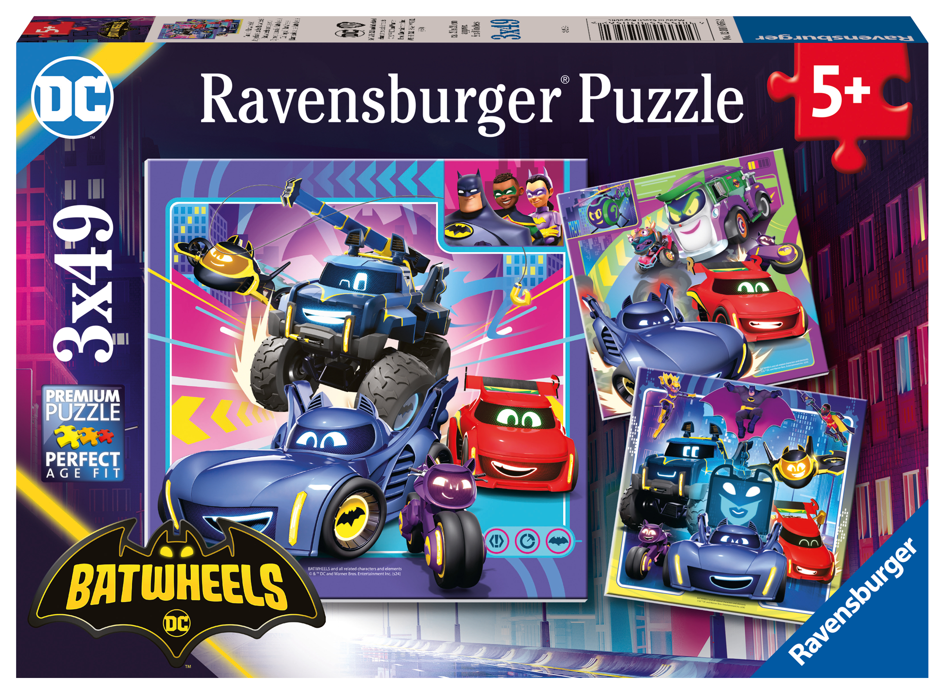 Ravensburger pusle 3x49 tk Batwheels tegelased 1 Ravensburger pusle 3x49 tk Batwheels tegelased