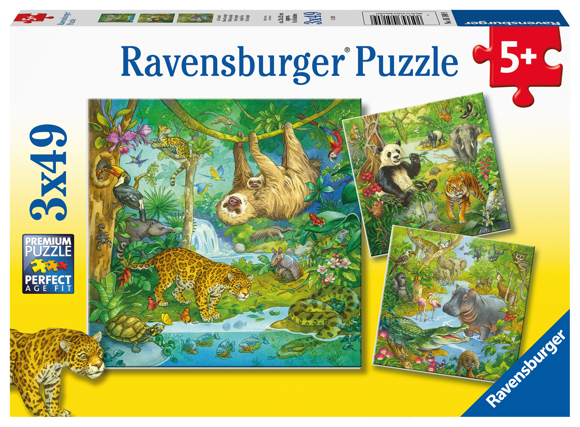 Ravensburger pusle 3x49 tk Džungli lõbu 1 Ravensburger pusle 3x49 tk Džungli lõbu