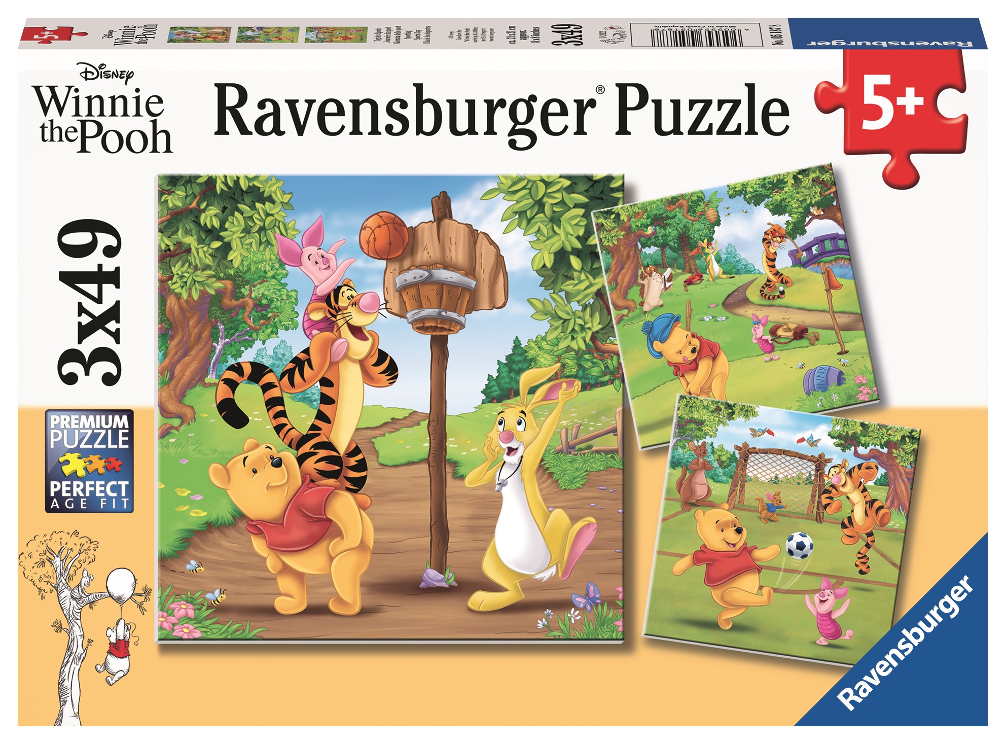 Ravensburger pusle 3x49 tk Karupoeg Puhh - Spordipäev 1 Ravensburger pusle 3x49 tk Karupoeg Puhh - Spordipäev