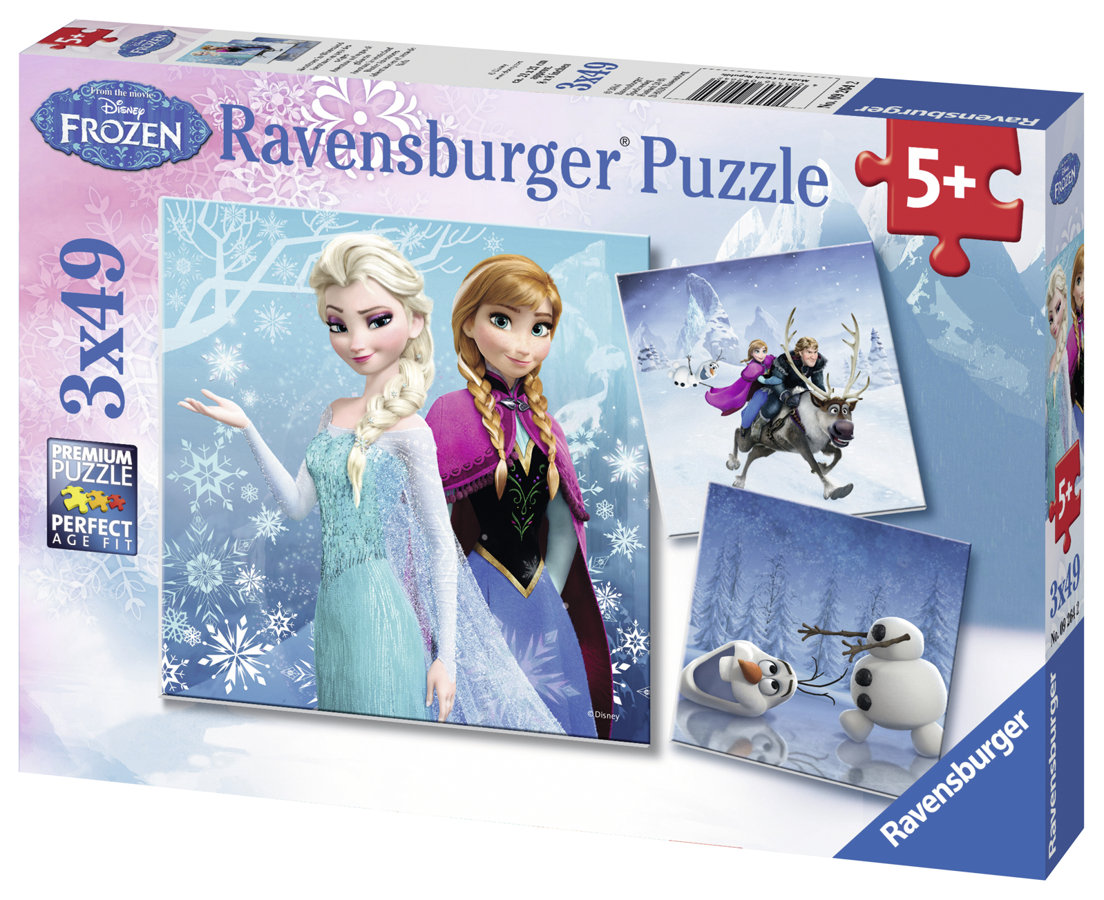 Ravensburger pusle 3x49 tk Lumekuninganna / Frozen 1 Ravensburger pusle 3x49 tk Lumekuninganna / Frozen