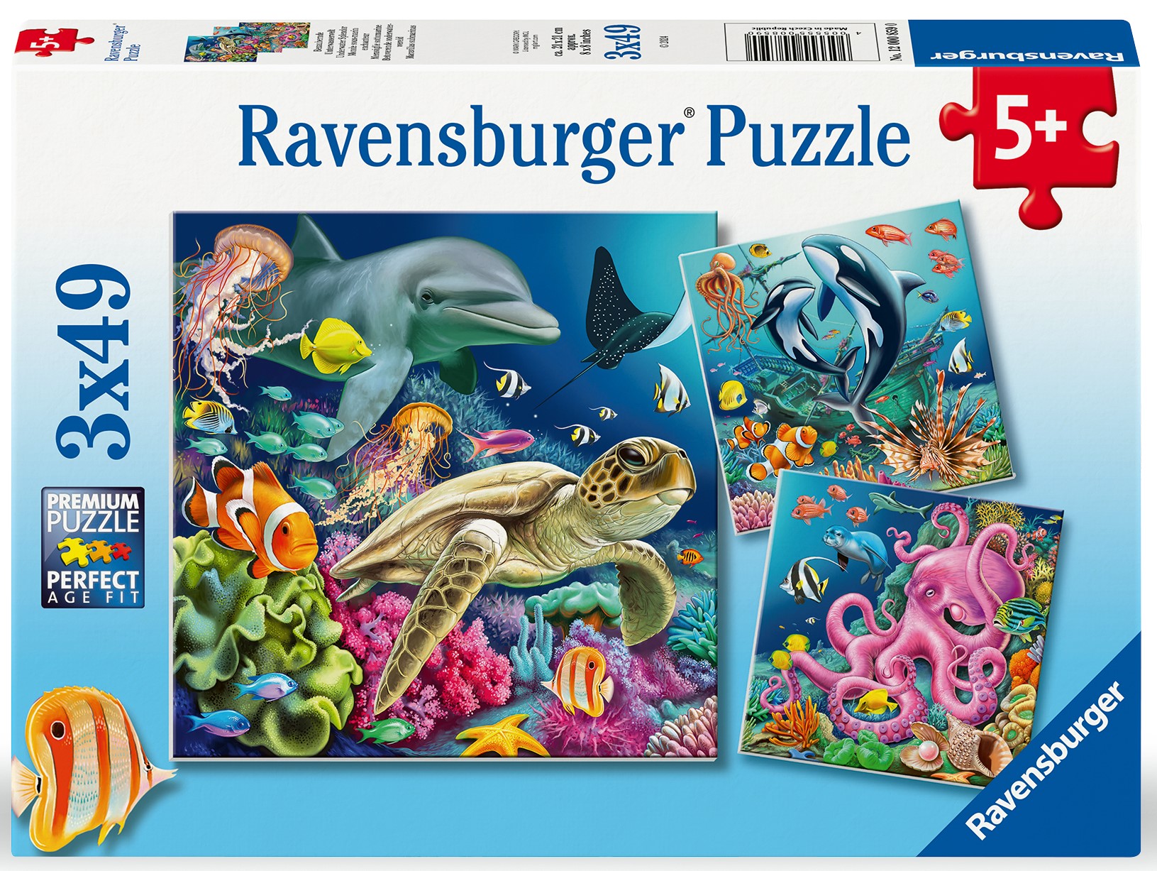 Ravensburger pusle 3x49 tk Mereloomad 1 Ravensburger pusle 3x49 tk Mereloomad