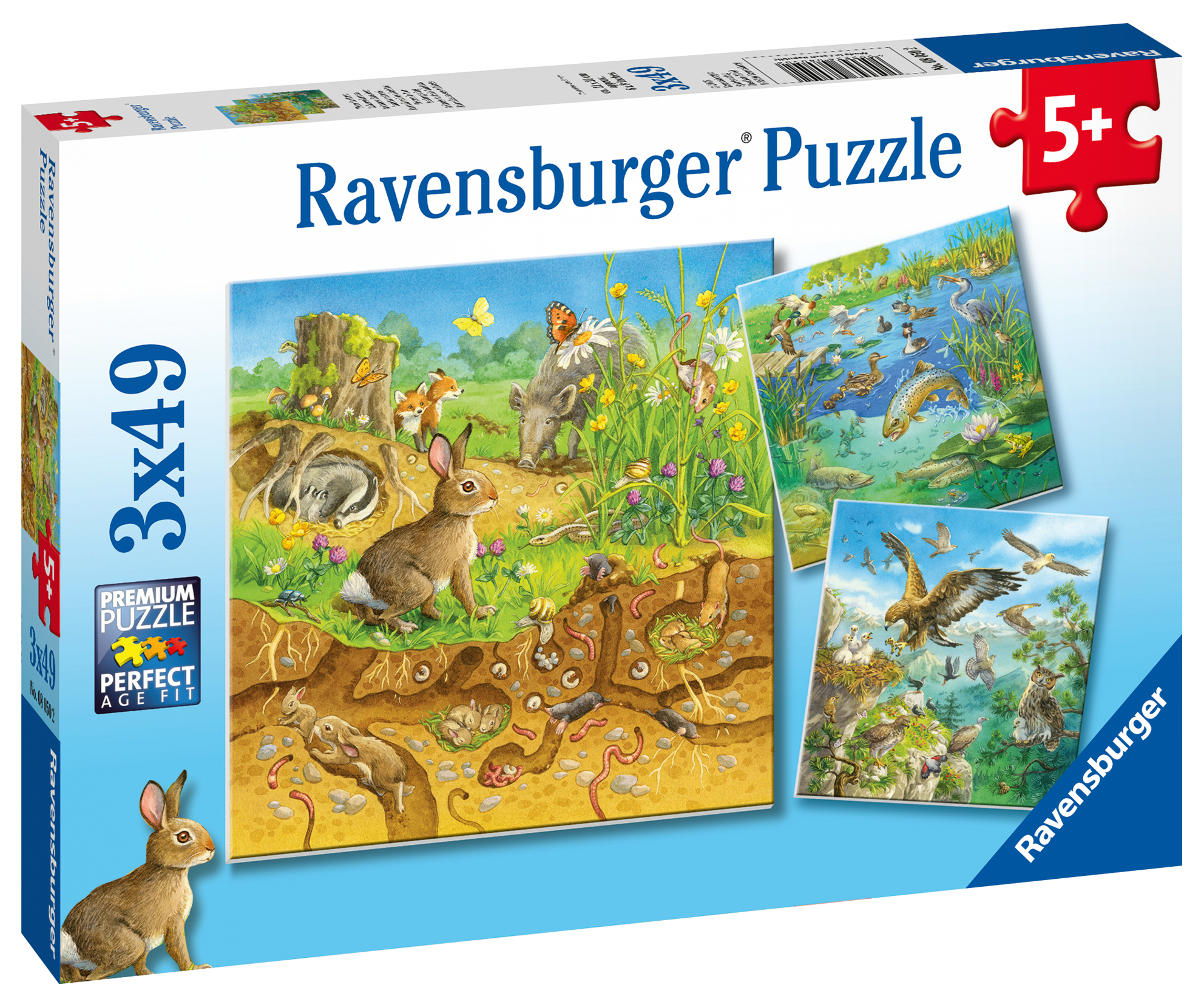 Ravensburger pusle 3x49 tk Metsloomad 1 Ravensburger pusle 3x49 tk Metsloomad