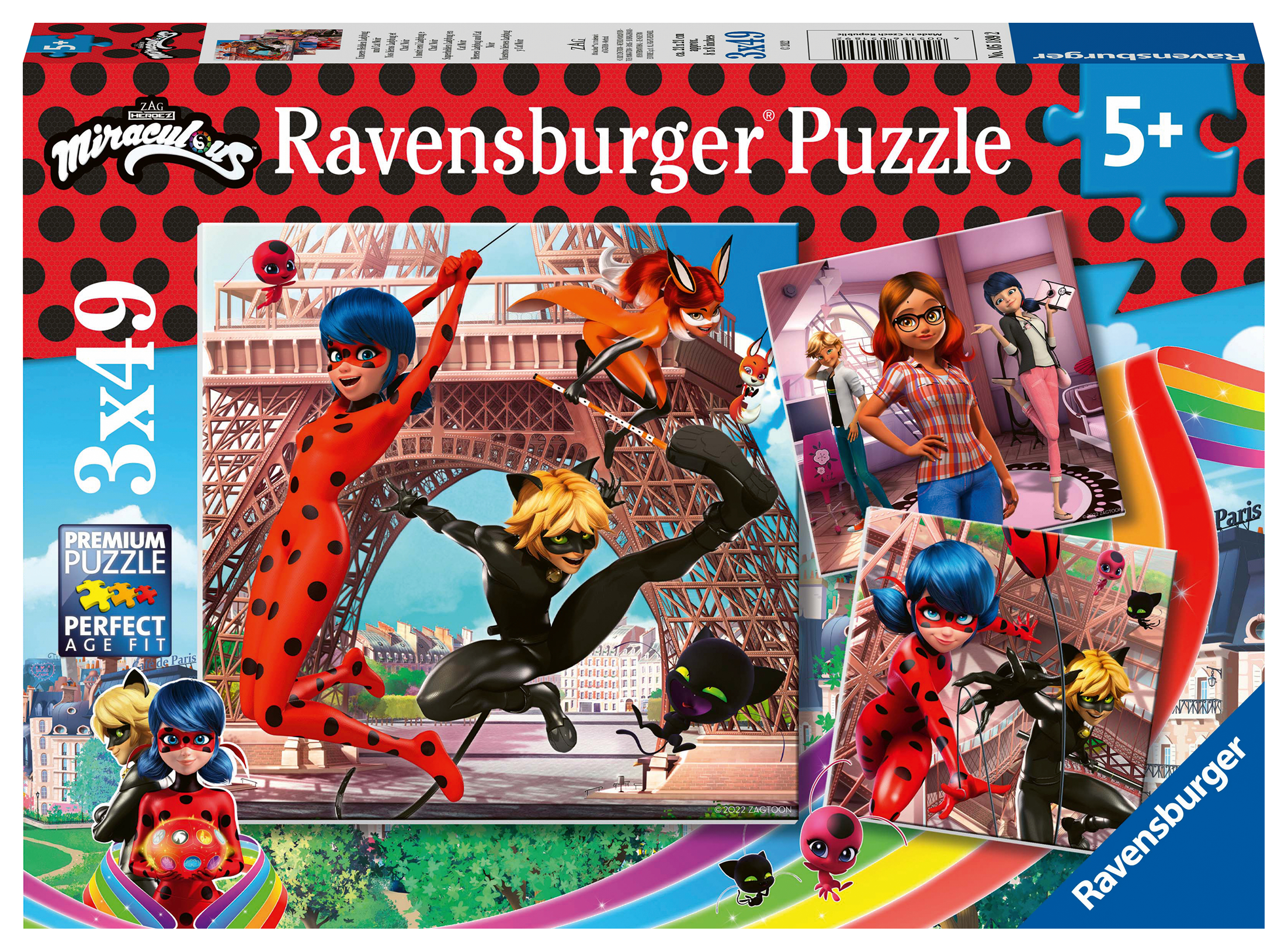 Ravensburger pusle 3x49 tk Miraculous 1 Ravensburger pusle 3x49 tk Miraculous