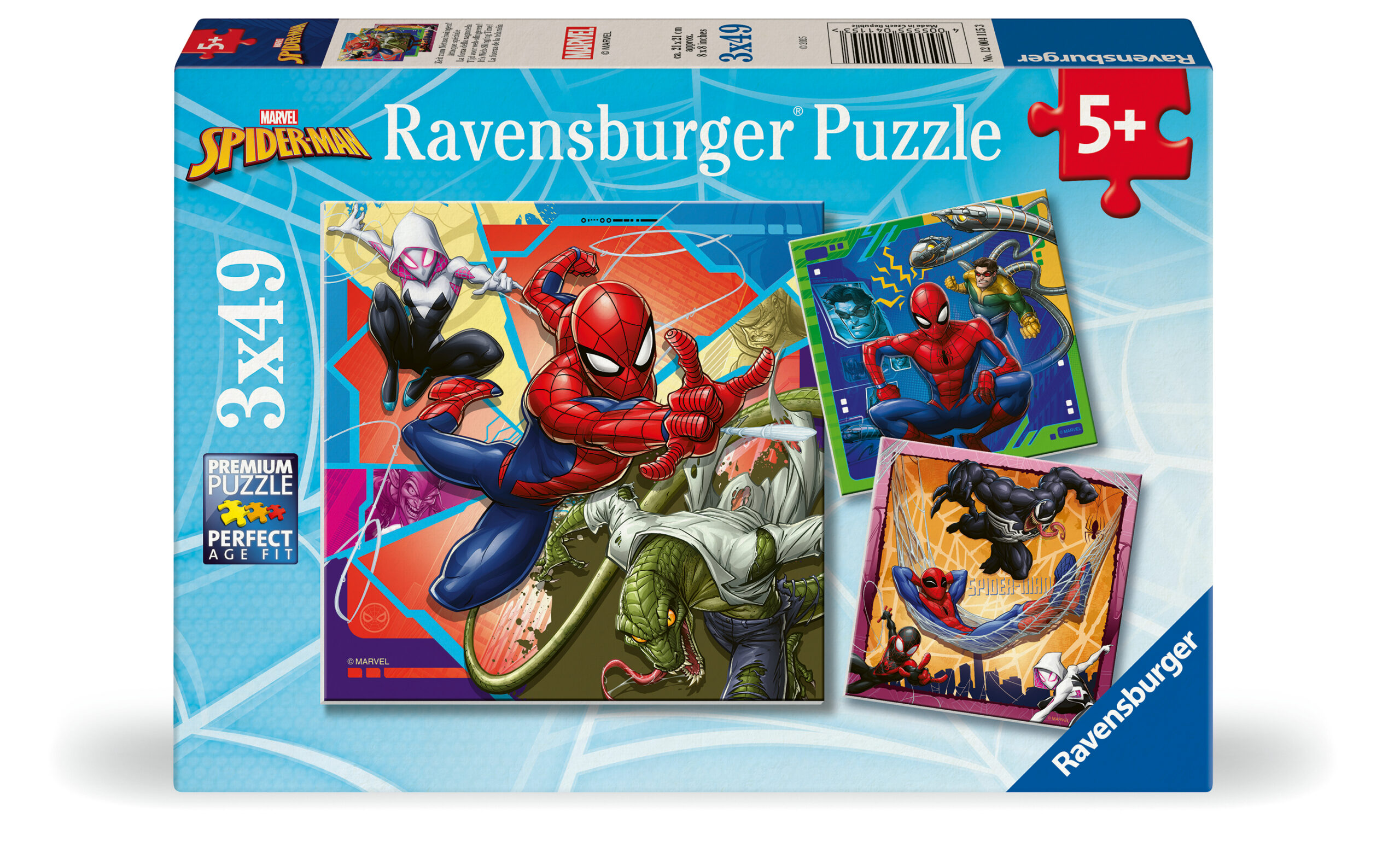 Ravensburger pusle 3x49 tk: ämblikmees 1 Ravensburger pusle 3x49 tk: ämblikmees