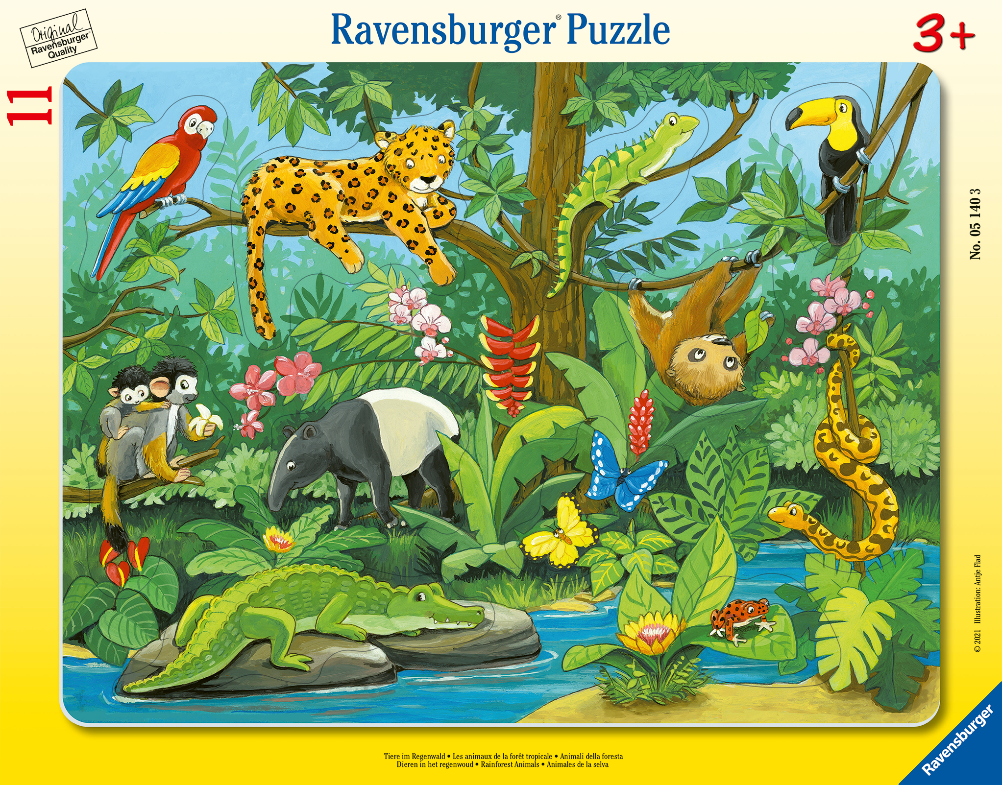 Ravensburger suur plaatpusle 11 tk Loomad vihmametsas 1 Ravensburger suur plaatpusle 11 tk Loomad vihmametsas