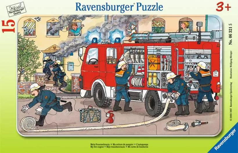 Ravensburger väike plaatpusle 15 tk Tuletõrjeauto 1 Ravensburger väike plaatpusle 15 tk Tuletõrjeauto