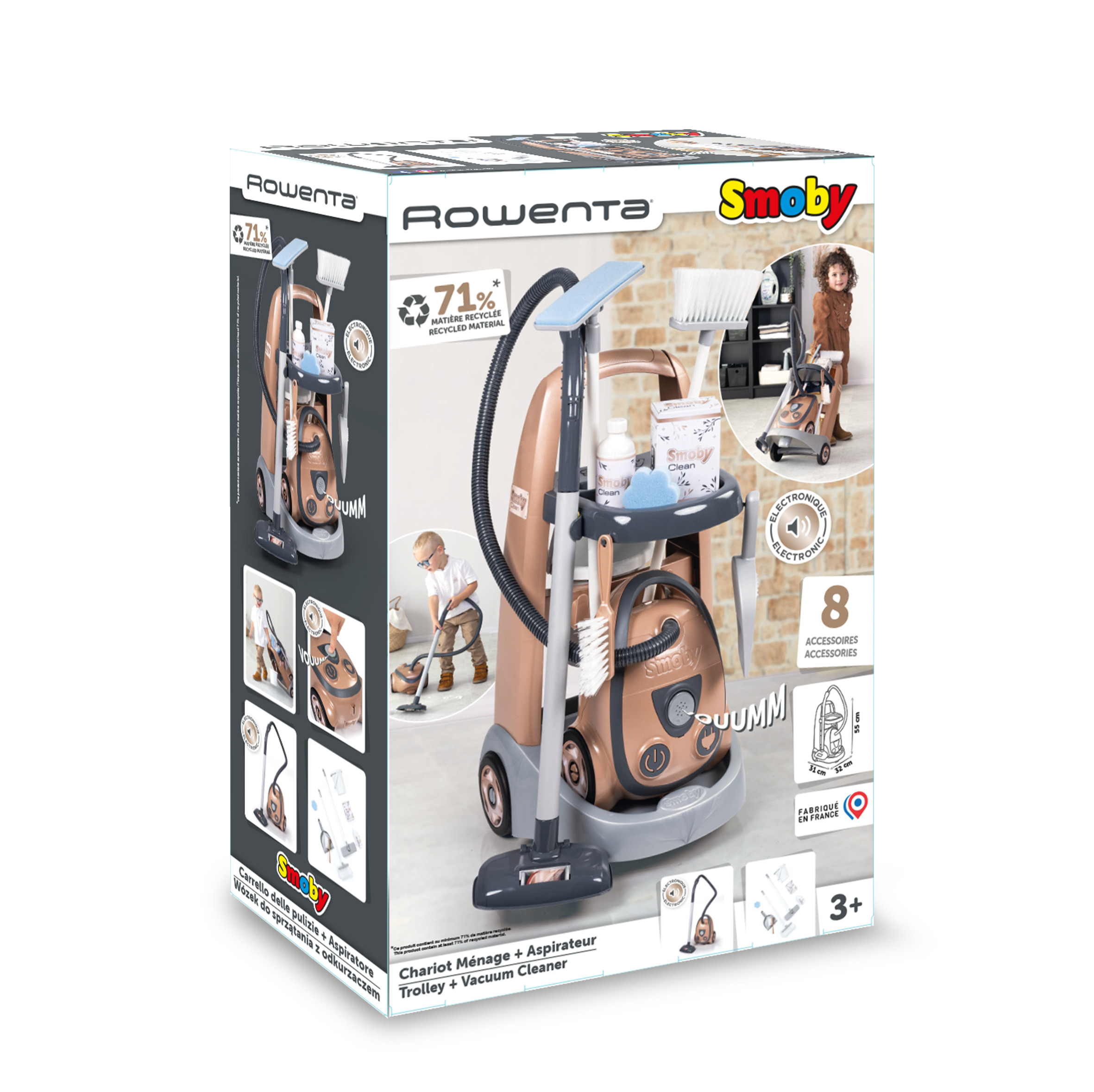 Smoby koristuskäru ja tolmuimeja Rowenta 1 Smoby koristuskäru ja tolmuimeja Rowenta